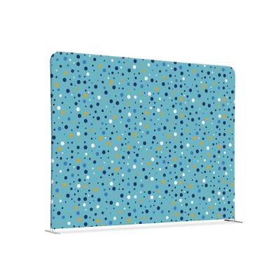 SHOWDOWN Displays Showdown Textil Raumteiler Basic - 150-150 Doppel Punkte - Blau - Aluminiumrahmen - Silber