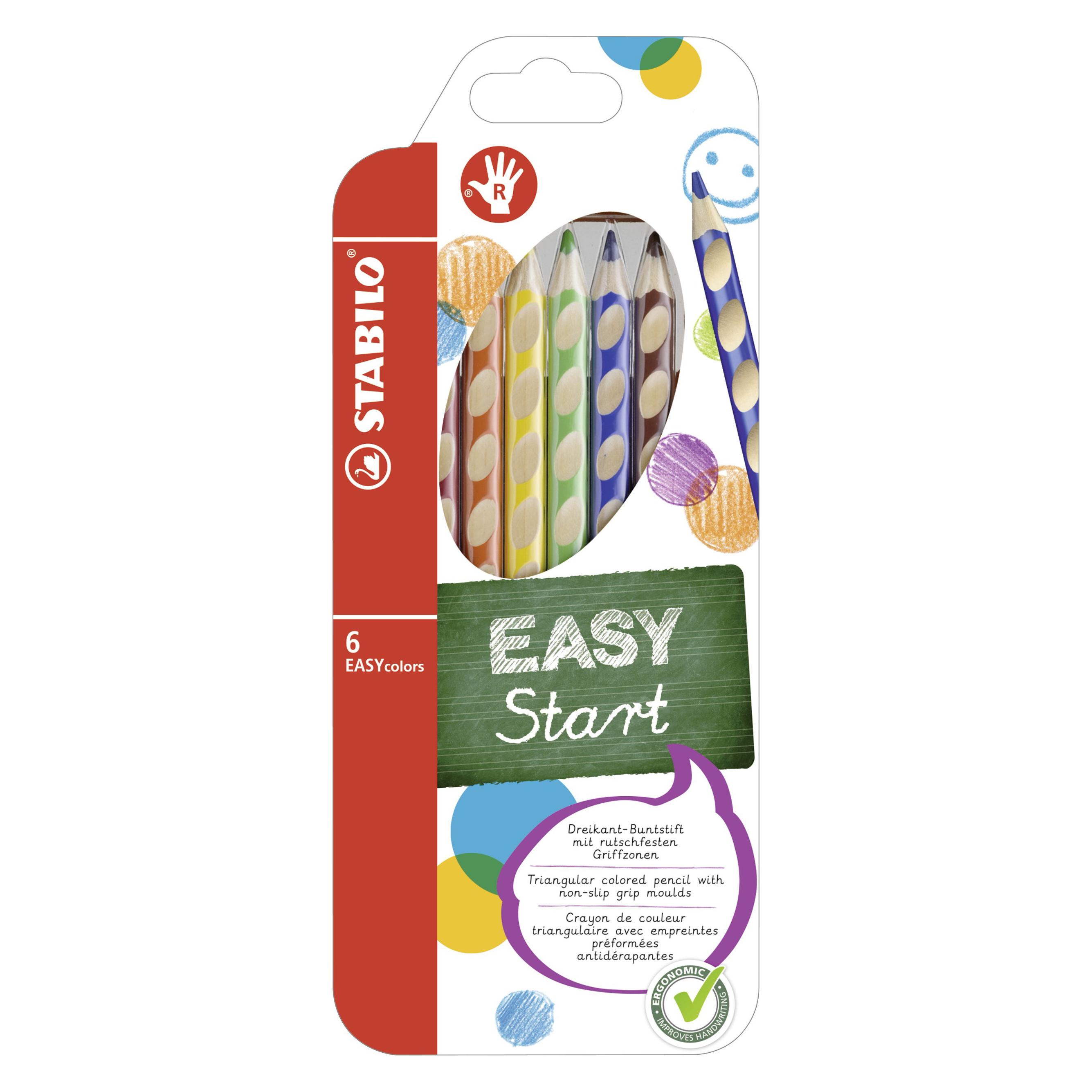 Stabilo EASYcolors ergonomischer Buntstift für Rechtshänder (6x) (332/6)