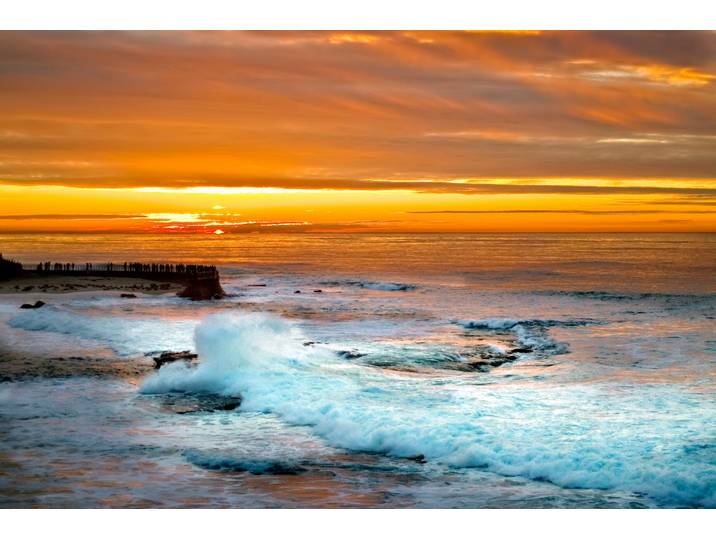 Fototapete PAPERMOON Sunset in la Jolla , bunt, B:5m L:2,8m, Vlies, Tapeten, Fototapete