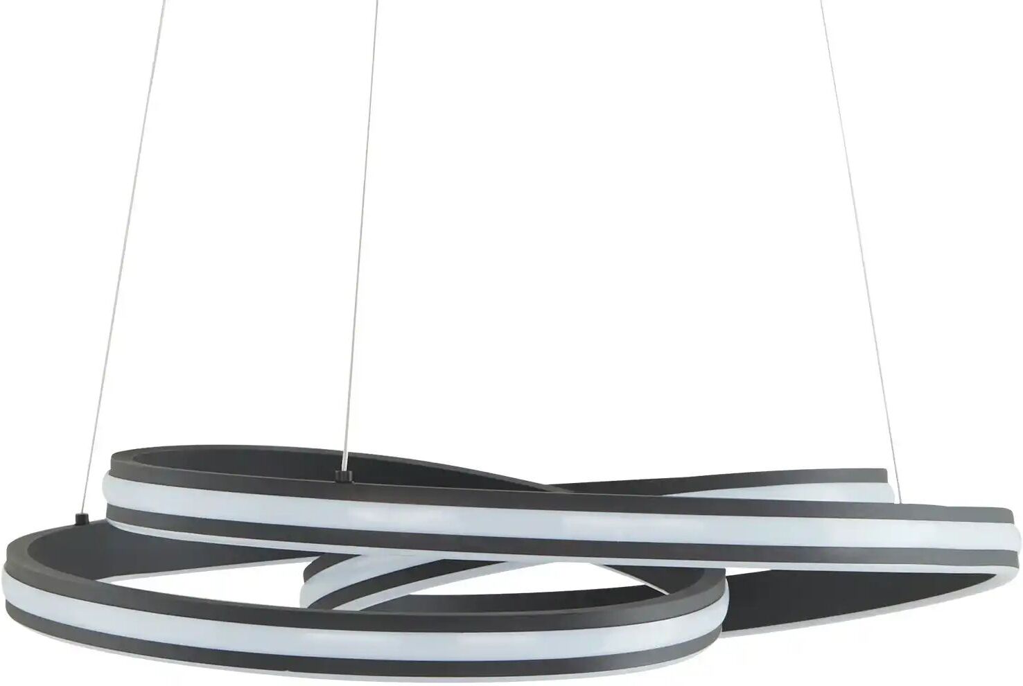 Trio LED-Pendelleuchte  schwarz ´gedreht´   ¦ schwarz ¦ Maße (cm): H: 150  Ø: 60