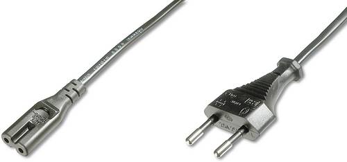 Digitus Kaltgeräte, Strom Netzkabel [1x Kleingeräte-Buchse C7 - 1x Euro-Stecker] 1.80m Schwarz