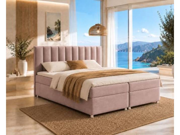Best for Home Boxspringbett Trinity K-10 Bonellfederkern inkl. Topper (Rosa, 160x200)