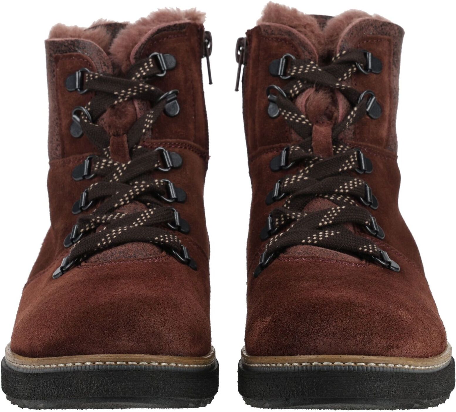 Schnürstiefelette WALDLÄUFER "Waldläufer Stiefelette Leder", Damen, Gr. 40, Leder Textil, braun, Schuhe Schnürstiefelette