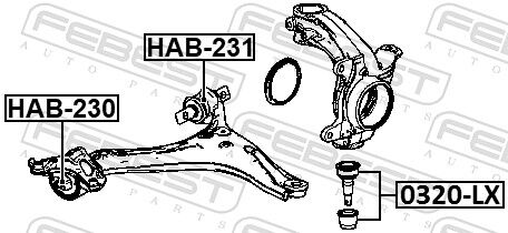 Febest Lagerung, Lenker Hab-231 Vorderachse Unten Für Honda