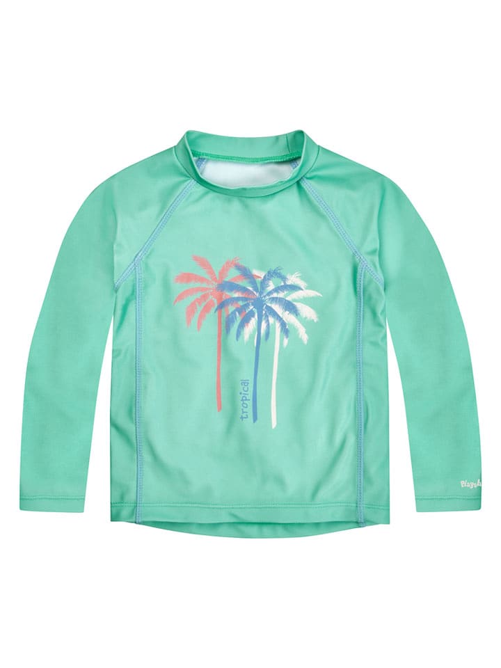 Playshoes Badeshirt "Palmen" in Mint - 122/128