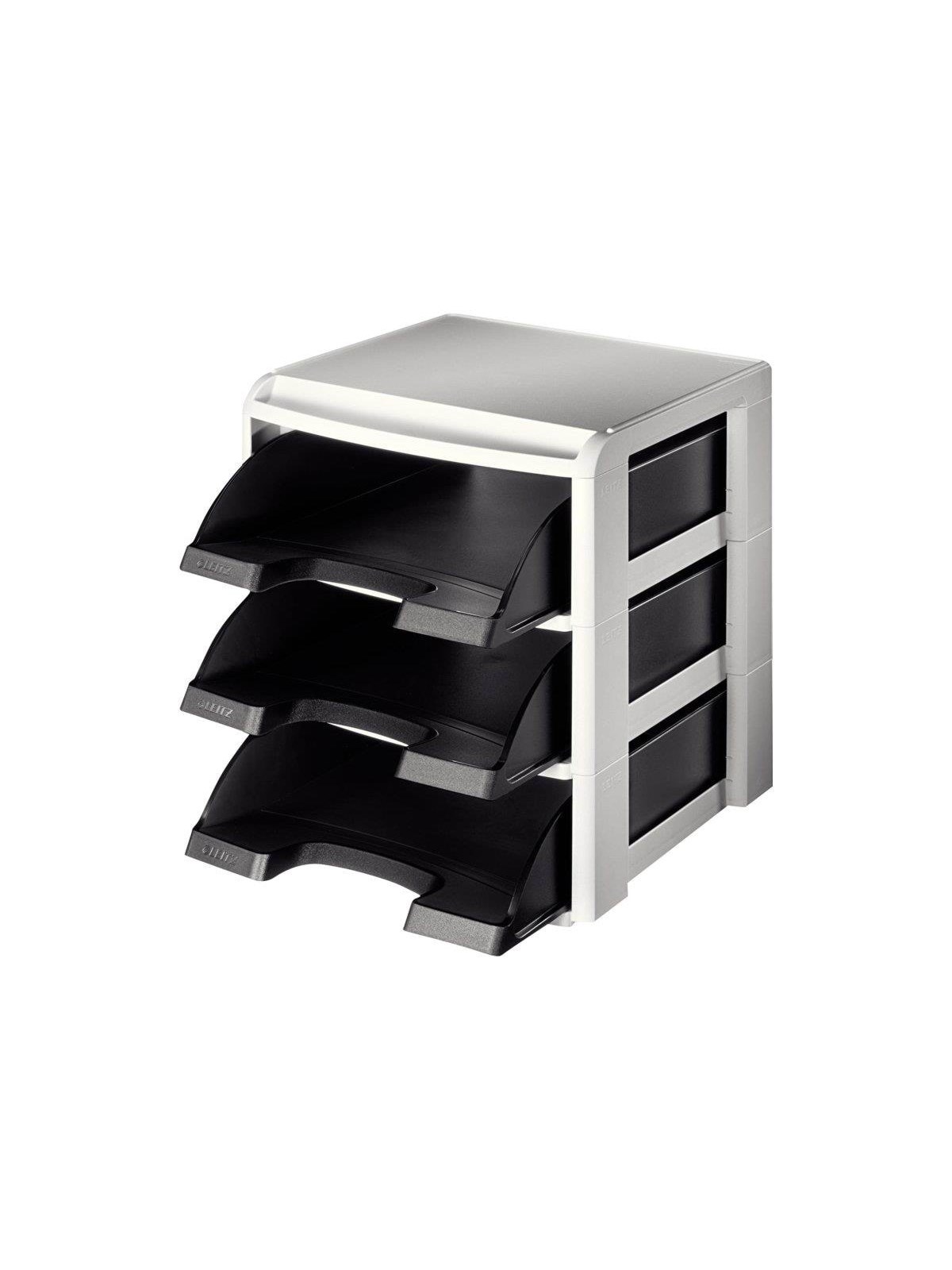 Leitz Plus - letter tray - black light grey