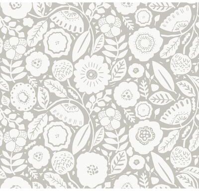 Christiane Lemieux Lemieux et Cie Camille Blossom Grey Wallpaper