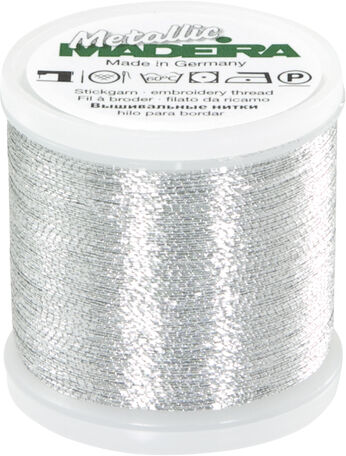 MADEIRA Stickgarn Metallic "Brilliant", Stärke 40, 200 m-Spule, alu
