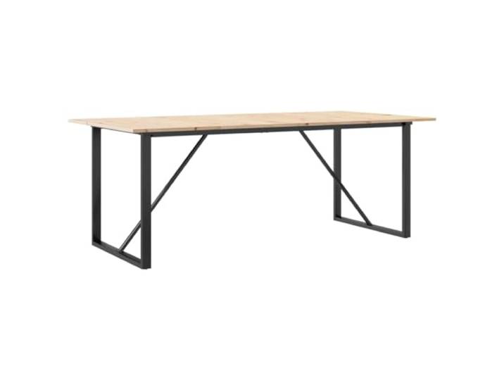 Makastle Esstisch O-Gestell 200x100x75cm Massivholz Kiefer und Stahl