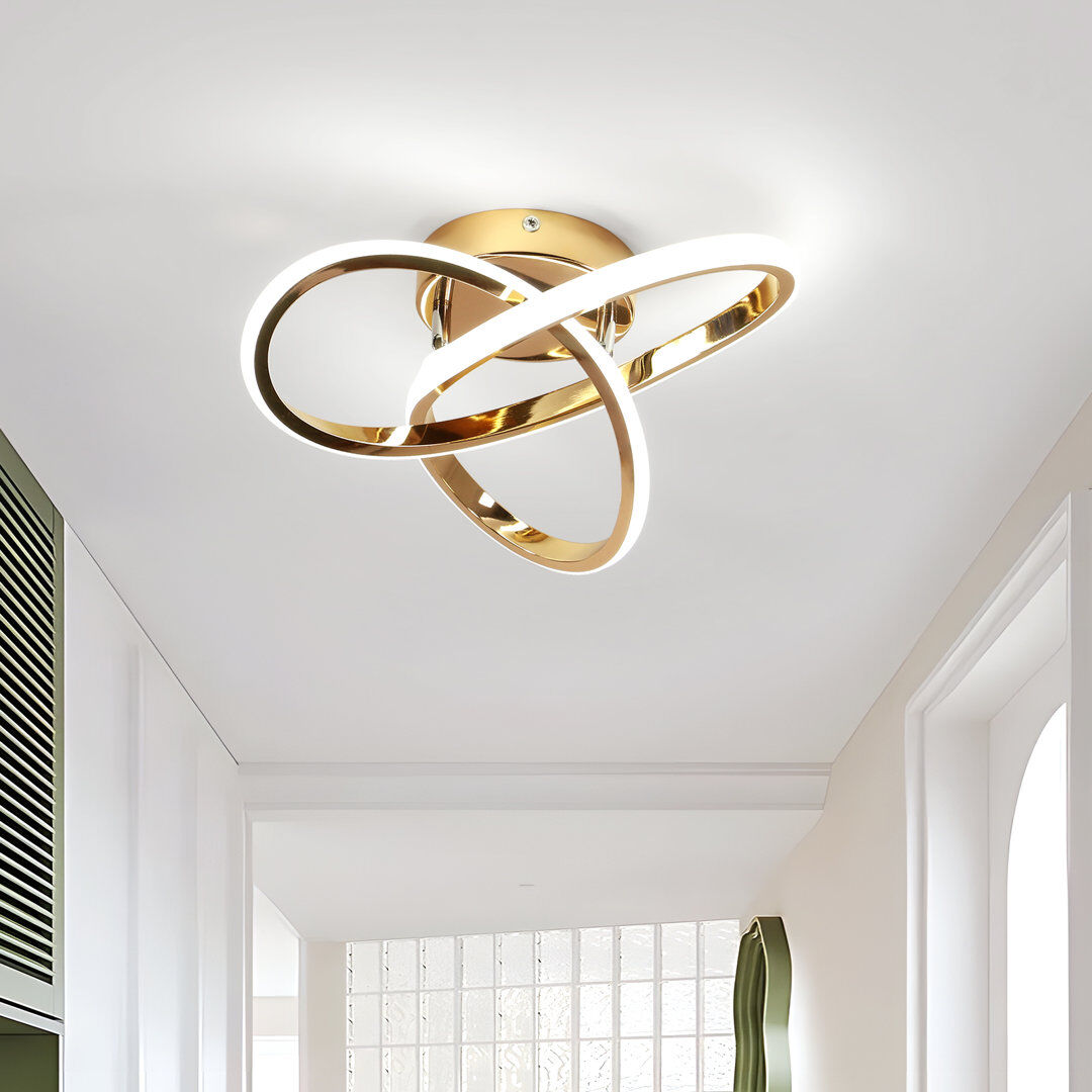 Metro Golden Clover Ceiling Light Rose Gold 10cm H X 30cm W X 30cm D