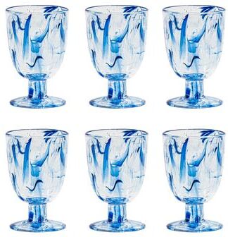 Abode Homewares Aegean Swirl Acrylic Wine Glass - Blue - 14 oz - Set of 6