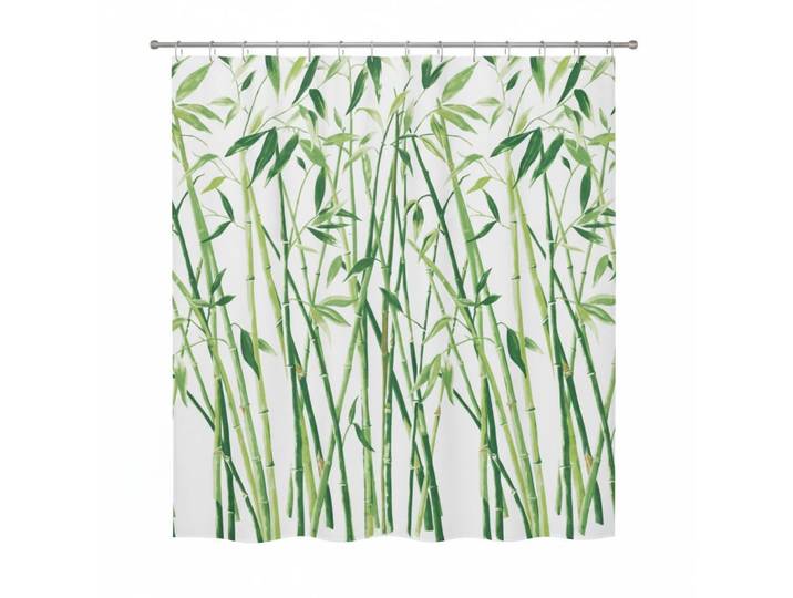 Spirella Duschvorhang Bambus, Grün, Floral, 120x200 cm, antibakteriell, wasserundurchlässig, wasserabweisend, Heimtextilien, Badtextilien, Duschvorhänge
