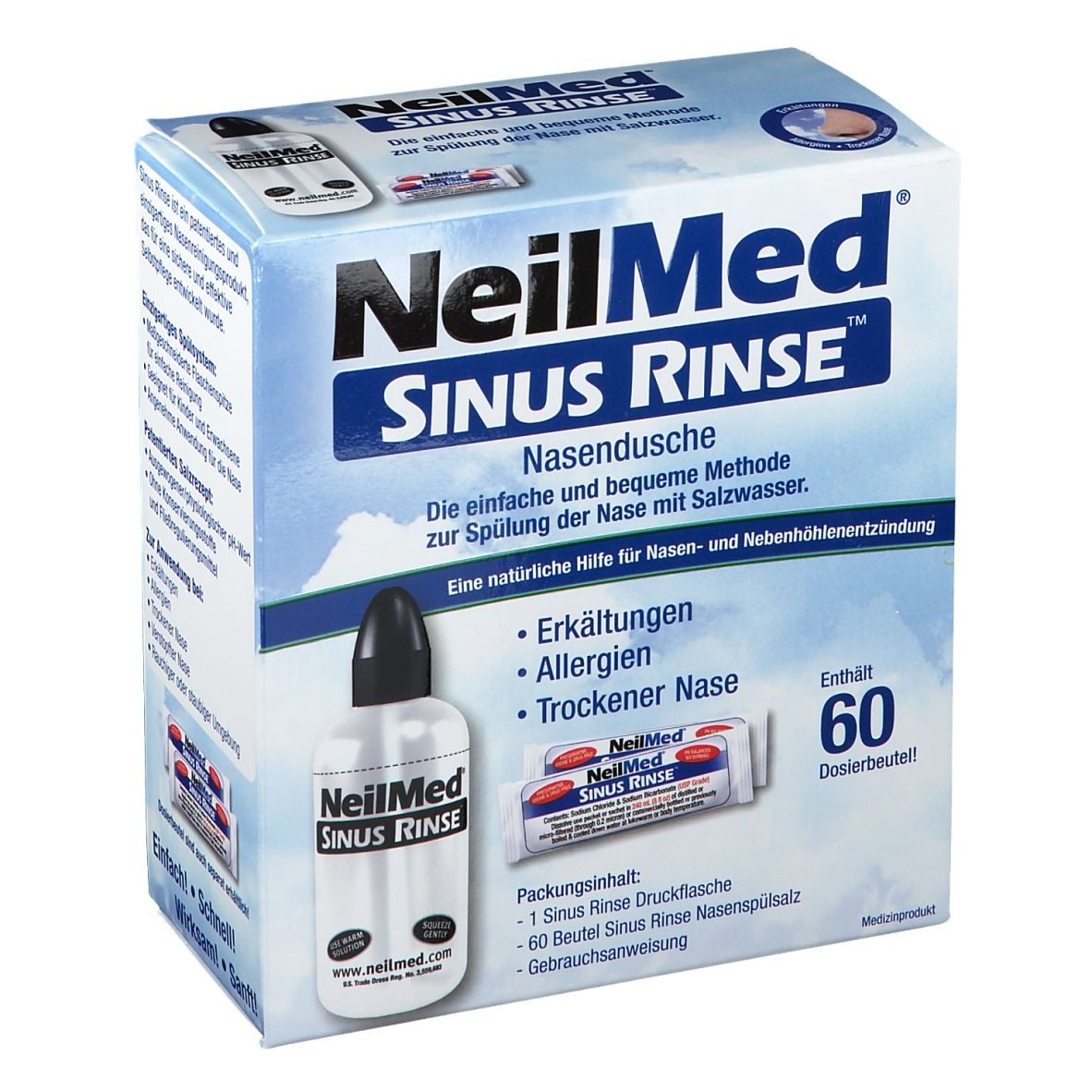 Neilmed Sinus Rinse Nasendusche+60 Btl.Spülsalz 1 St Salz