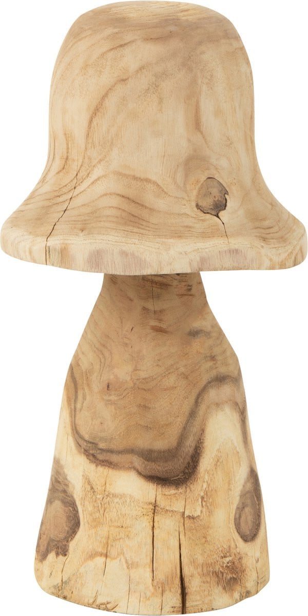 J-Line Decoratie Paddenstoel Stolp - Hout - Naturel - Medium
