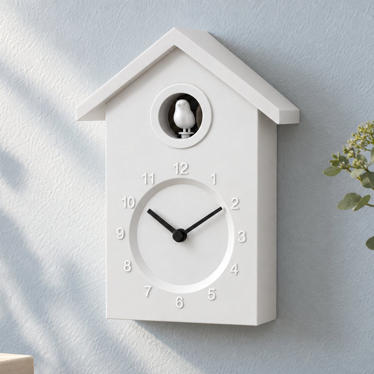Cheqo® Moderne Minimalistische Koekoeksklok voor Kinderen en Woonkamer - Wit