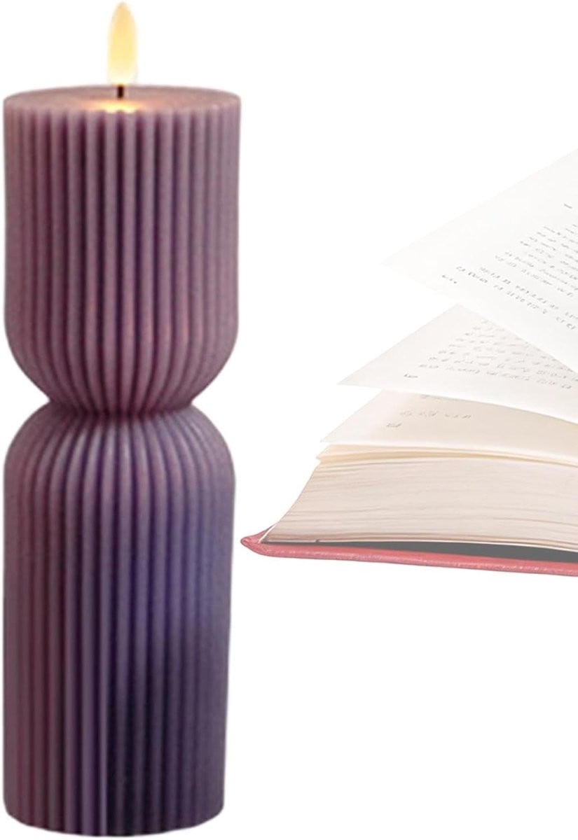 Wit Led kaars - Realistische vlamloze decoratieve kaars - Hoogte: 23 cm