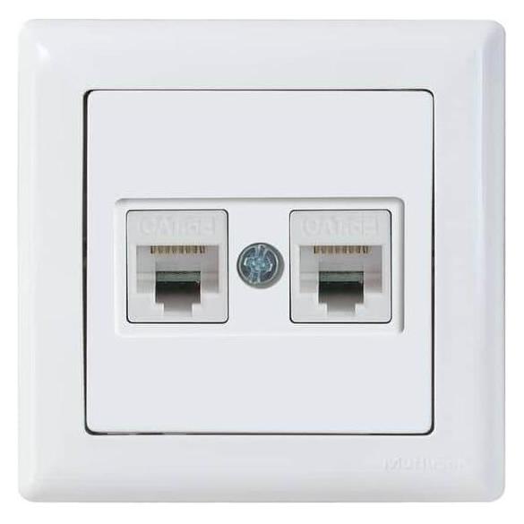Mutlusan Daria Datenbuchse 2-fach CAT6 Internet Netzwerk Weiss (31529152)