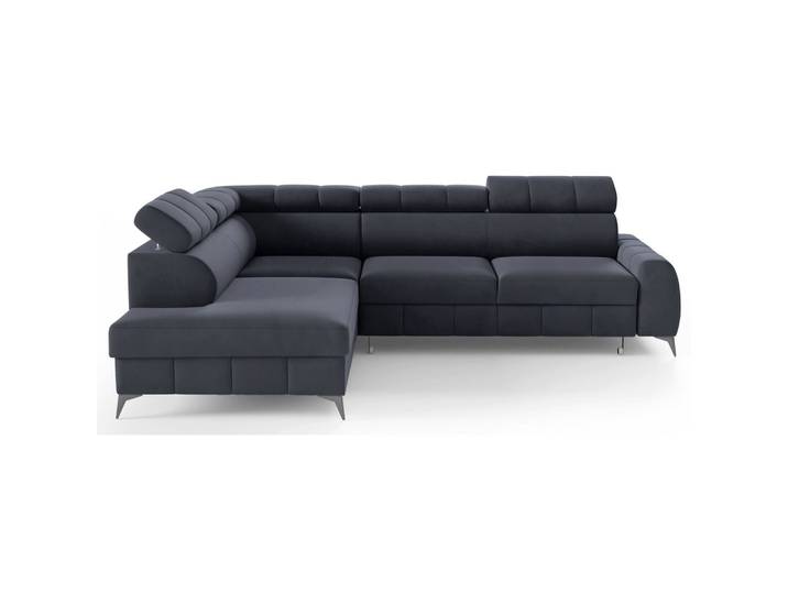 ECKSOFA London Dunkelgrau Velours