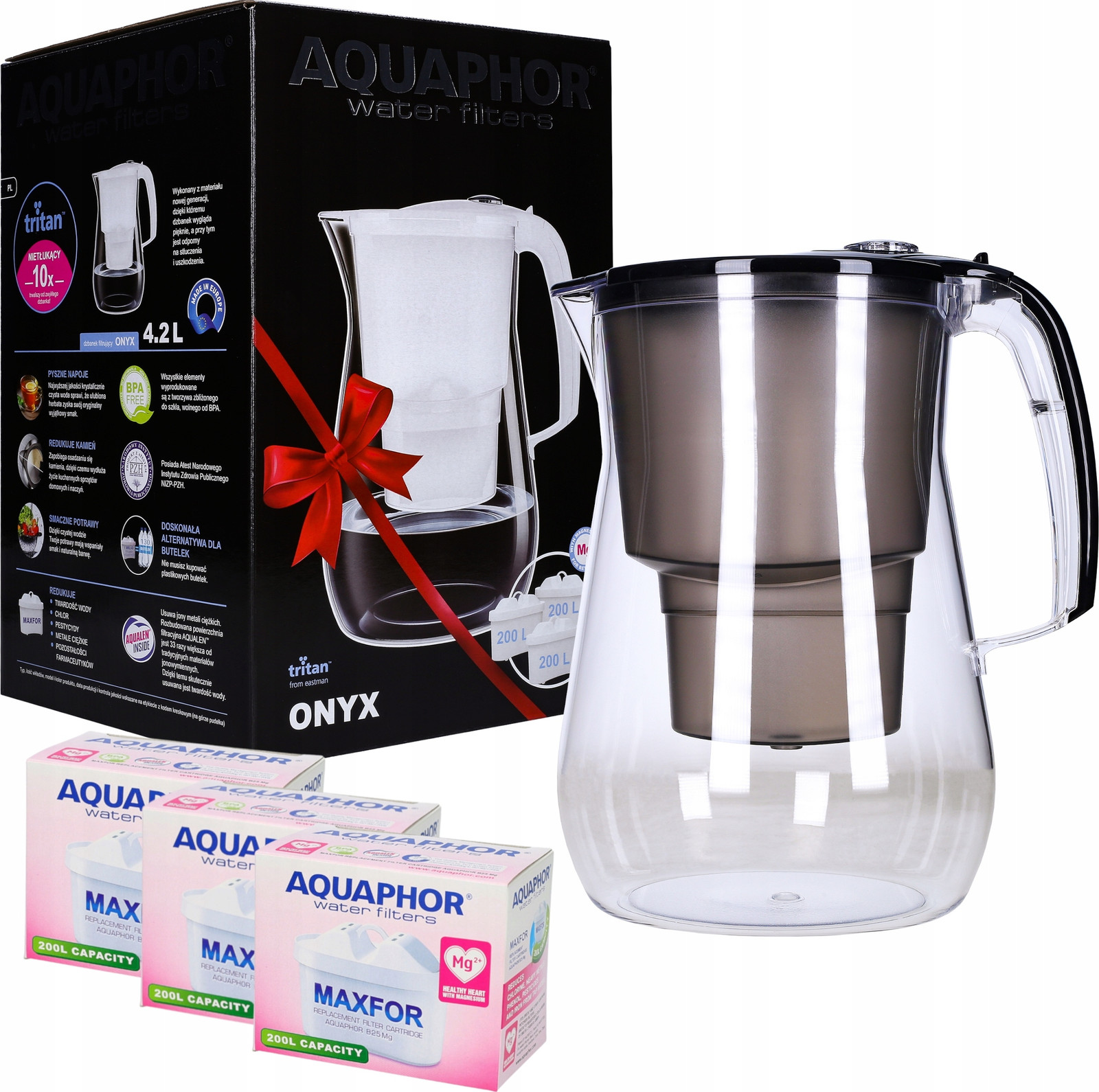 Aquaphor Onyx waterfilter zwart inclusief 1 MAXFOR+ filterpatroon van TRITAN