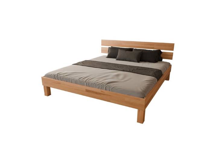 MeinMassivholz Massivholzbett PALMA Kernbuche (Verfügbar als Einzelbett & Doppelbett), Kopfpaneel, Standardmaße & Sonderlängen, Natur geölt, Made in Germany