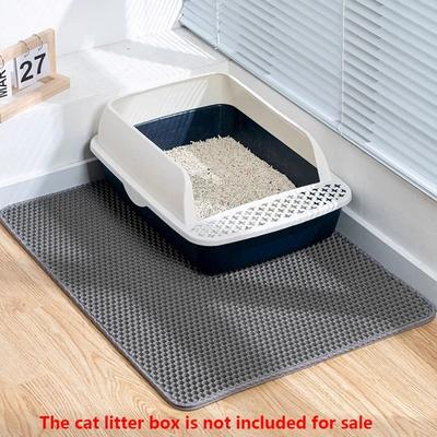 Inspired Finds CleanStep Double Layer Waterproof Cat Litter Trapping Mat grey 23.62x35.43in