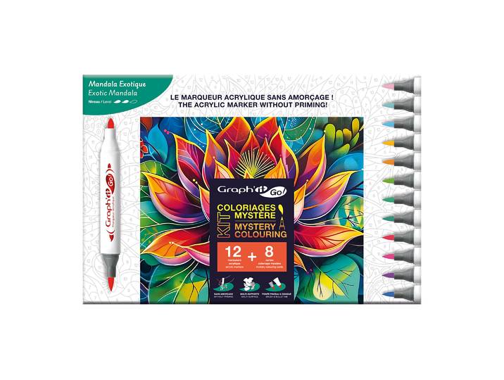 GRAPH'IT GO Kit Coloriage MystèreEXOTIC MANDALA