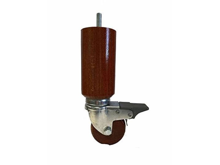 Margot Mobilität praticonfort ohne Bremse Set 4 Füße für Lattenrost, Holz, Farbton Wildkirsche, 5,5 x 5,5 x 18,7 cm