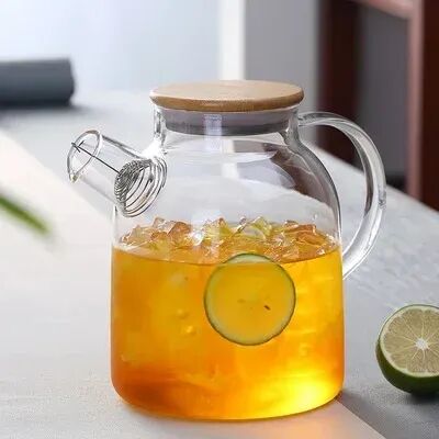 ModernMart Large Heat Resistant Borosilicate Glass Teapot, Clear Tea Pot For Puer, Coffee & Flower 1800ml