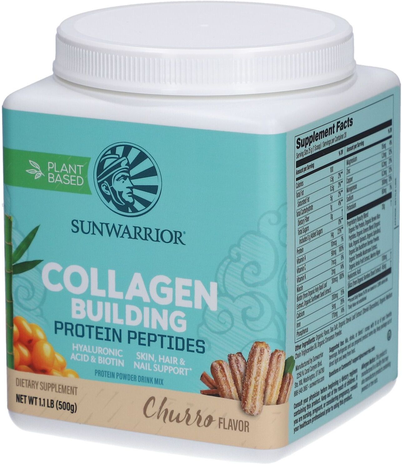 SUNWARRIOR Collagen Building Protein Peptides Churro 500 g Pulver
