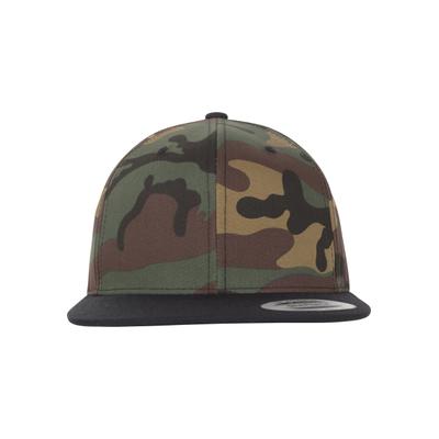 Snapback Cap FLEXFIT "Flexfit Unisex Classic Snapback 2-Tone Camo", Herren, Gr. onesize, grün (grüncamouflage, schwarz), 80% Polyacryl, 20% Wolle, Caps