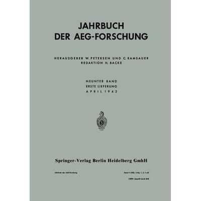 Jahrbuch der AEG-Forschung, Taschenbuch von Anton J. Schmideck, Springer Berlin, 978-3-662-26976-3