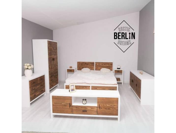 Landhaus Schlafzimmer-Set Berlin RusticDreams, weiß braun