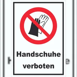 HB-Druck Handschuhe verboten Schild A1 (594x841mm)
