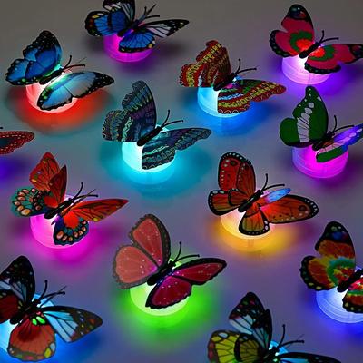Uplift Picks 10 Piece 3D LED Butterfly Wall Light Stickers For Garden And Party Decor 10 Piece 3D LED Butterfly Wall Light Stickers For Garden And Party Decor