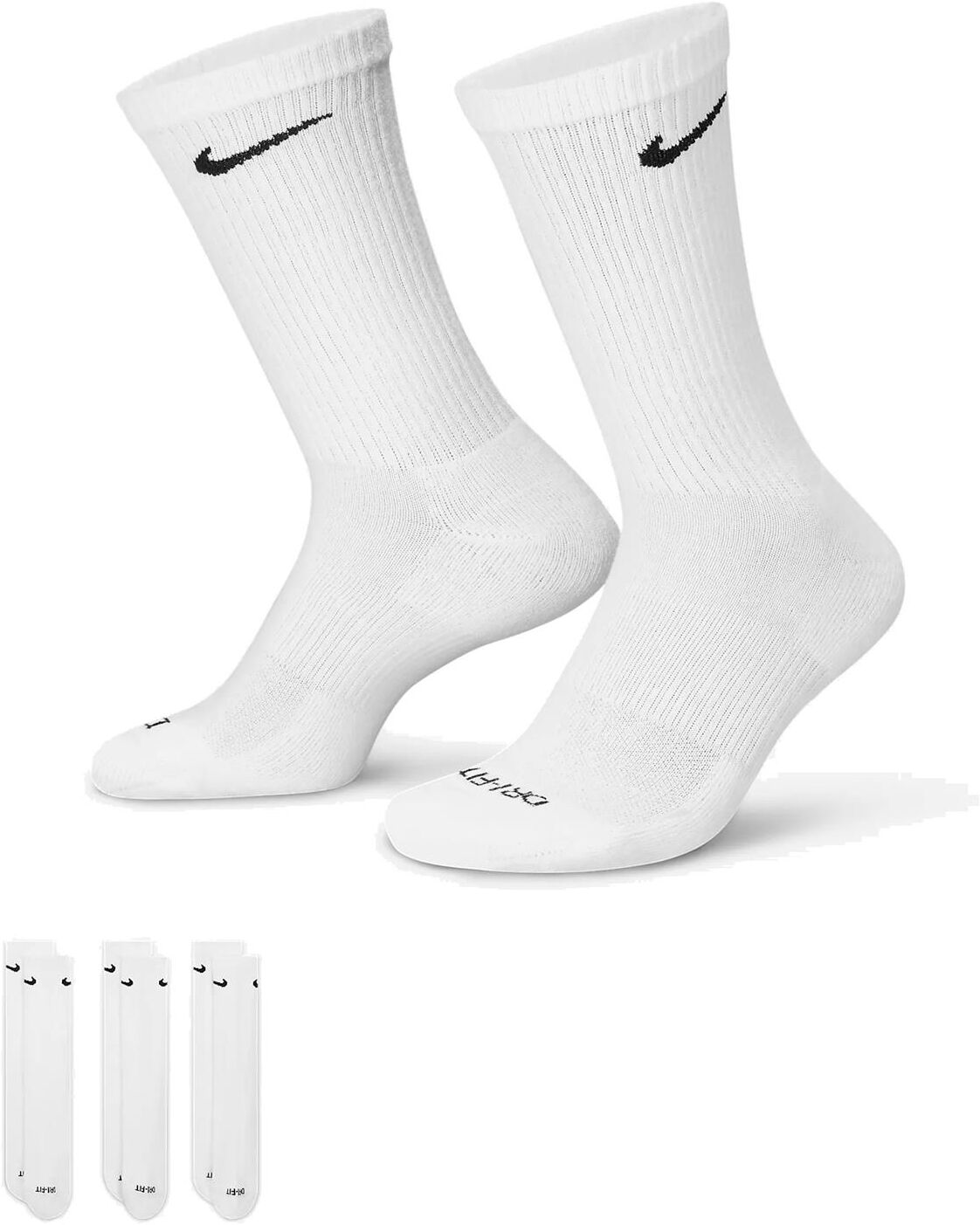 Nike Everyday Plus Cushioned 3-pack White, 34-38