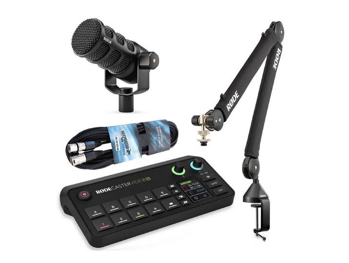 RØDE Rode Rodecaster Video S Produktions-Konsole Podmic-USB Bundle Digitales Aufnahmegerät (Video- Audiokonsole)