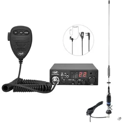 PNI CB ESCORT HP 8001L ASQ Funkpaket + S75 CB-Antenne mit Kabel und fester Halterung, Walkie Talkie, Mehrfarbig