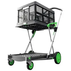 CLAX® Einkaufstrolley inkl. 45l Klappbox zusammenfaltbar Made in Germany