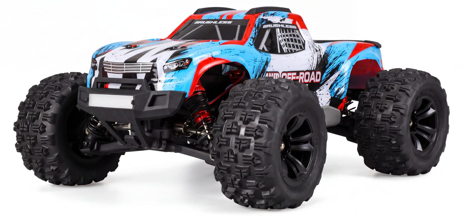 Amewi Hyper Go Monster Truck V2 Borstelloos 4WD Schaal 1:16 Blauw/Wit