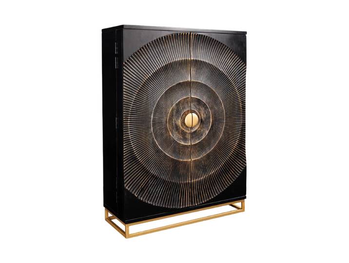 Massivholz Design Barschrank „Brilliant Sunset“ Mangoholz Schwarz Invicta Interiors