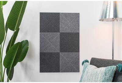 Felt Right Grey Check   Sound Dampening Pinnable Tiles