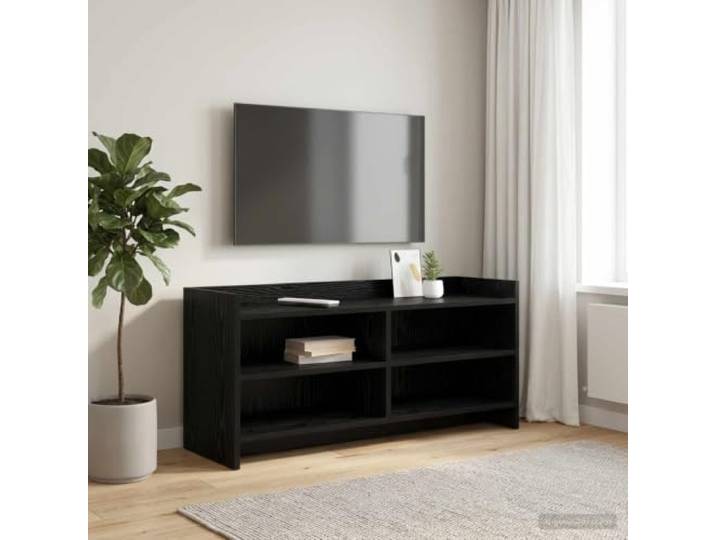 TV-Schrank 100 x 33 x 47 cm Schwarze Eiche Holzwerkstoff mit Fächern Rechteckig, moderne Optik, viel Stauraum, pflegeleichte Oberfläche, Montage zu zweit