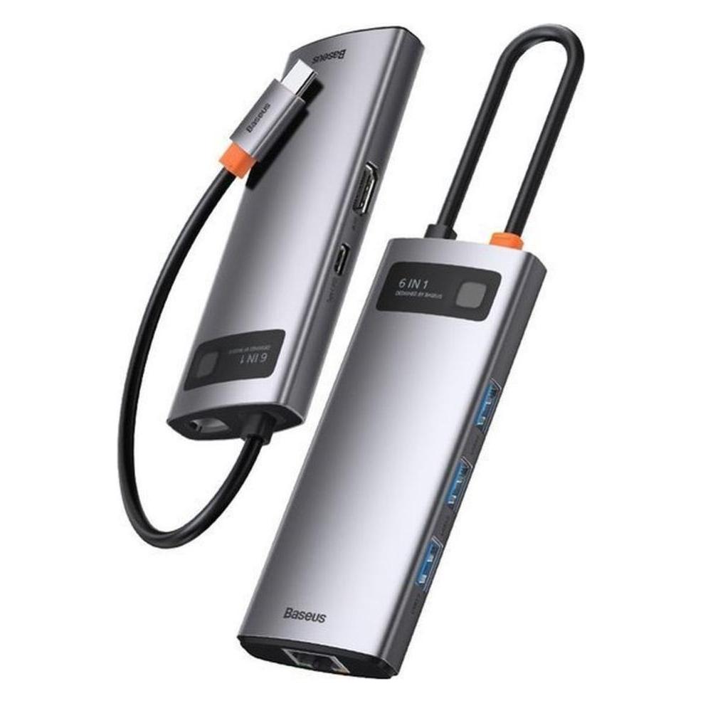Baseus Metal Gleam (USB-C, 6 Ports) (CAHUB-CW0G)