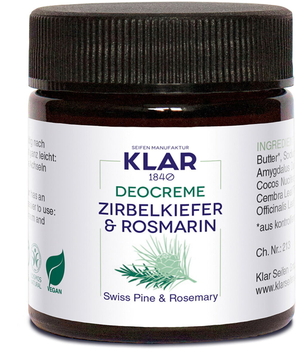 30ml KLAR Deocreme Zirbelkiefer & Rosmarin