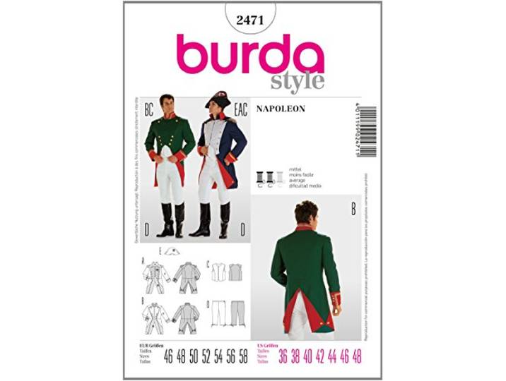 Knippatroon Burda 2471 Historisch kost? maat 46 – 58.