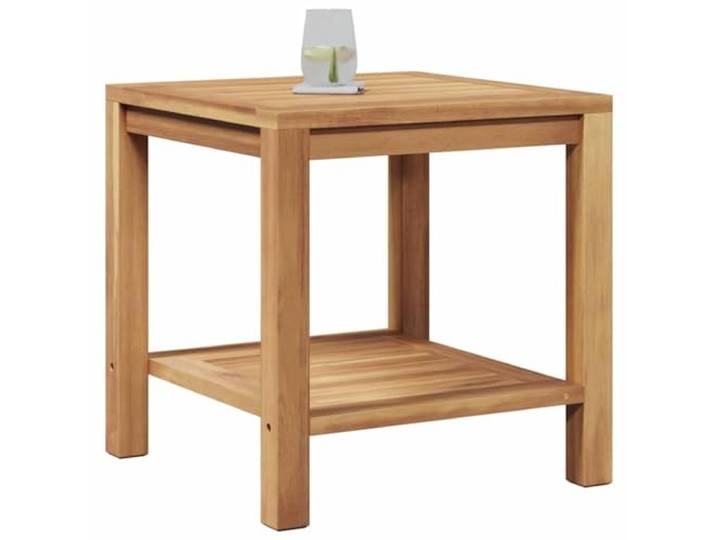 KTHLBRH Couchtisch mit Ablage braun 45 cm Massives Teakholz, strukturierte Oberfläche, modernes Design, beständig gegen atmosphärische Einflüsse