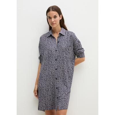 Nachthemd MARC O'POLO, Damen, Gr. L, N-Gr, Jersey, blau grau, flower print, Jersey, Obermaterial: 92% Modal, 8% Elasthan, Kleider Nachthemd, in Mini-Länge, im lässigen Stil, aus Jersey