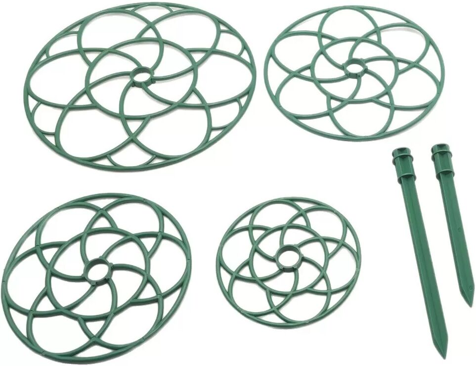 INF Tuteurs de Support pour Tournesols - Lot de 2, Supports de Plantes en Plastique Vert