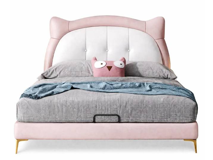 Xlmoebel Kinderbett Rosa Jugendbett aus Holz für Mädchen – modernes Kinderzimmermöbel, Made in Europa