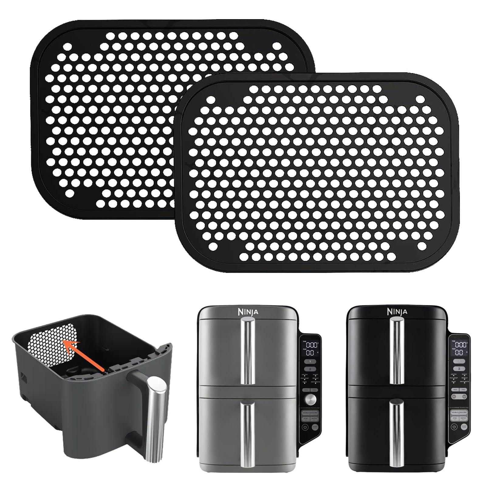 Dripio Spatscherm voor Ninja Double Stack XL, siliconen, 2 stuks